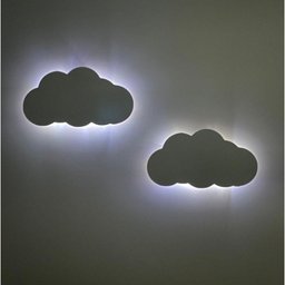 Cama Infantil Casinha Branco Mel e Azul com 2 Luminárias e Colchão - 4