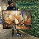 Ver imagem 4 de Quadro Abstrato Harmonia Florescer da Alma 123x83cm Canvas