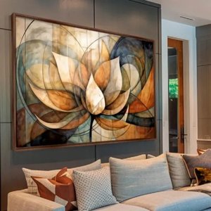 Quadro Abstrato Harmonia Florescer da Alma 123x83cm Canvas