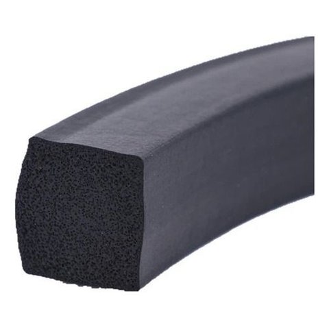 Perfil de Borracha Esponjoso Vedação Macio 25x25mm - 1m