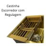 Cuba Pia Dupla Gourmet Quadrada Dourada Cozinha Aço Inox 304 com Acessórios 75x40cm - 3