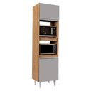 Ver imagem 1 de Paneleiro Torre Quente para Cozinha 02 Portas Ruth 56 cm - D’Rossi Castanho e Cinza