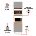 Ver imagem 5 de Paneleiro Torre Quente para Cozinha 02 Portas Ruth 56 cm - D’Rossi Castanho e Cinza