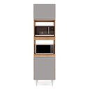 Ver imagem 3 de Paneleiro Torre Quente para Cozinha 02 Portas Ruth 56 cm - D’Rossi Castanho e Cinza