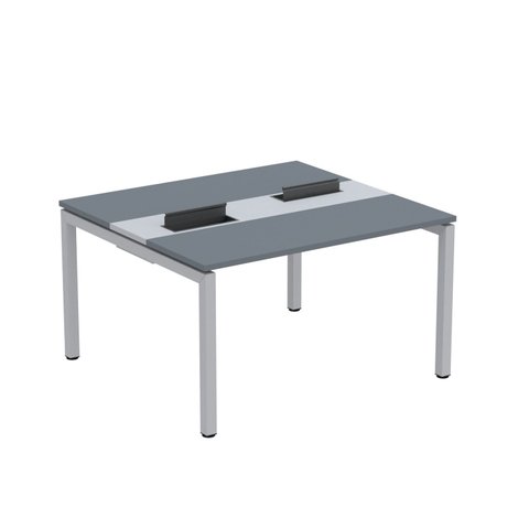 Escrivaninha Mesa Escritório Plataforma para 1 Pessoa com Caixa de Tomada Psc 130cm Industrial Grafito e Cinza