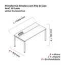 Ver imagem 3 de Escrivaninha Mesa Escritório Plataforma para 1 Pessoa com Caixa de Tomada Psc 130cm Industrial Grafito e Branco Cinza