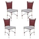 Ver imagem 2 de 4 Cadeiras em Alumínio e Fibra Sintética Jk Cozinha Edícula Vinho Dark e Nautico Branco