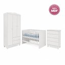 Ver imagem 2 de Quarto de Bebê Completo Berço Americano Cômoda Guarda-Roupa 3 Portas Gabi Yescasa