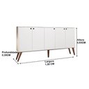 Ver imagem 3 de Aparador Buffet Retro para Sala de Estar 5 Portas San Marino - Branco