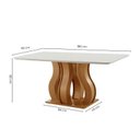 Ver imagem 4 de Sala de Jantar 6 Cadeiras Estofadas Atena e Mesa Retangular com Tampo de Vidro Nuance Cinamomo/Pena