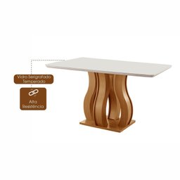 Conjunto Sala de Jantar Mesa Nuance com Tampo de Vidro 6 Cadeiras Atena - 7