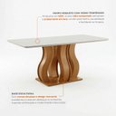 Ver imagem 7 de Sala de Jantar 6 Cadeiras Estofadas Atena e Mesa Retangular com Tampo de Vidro Nuance Cinamomo/Pena