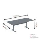 Ver imagem 2 de Mesa de Reunião 200cm para Escritório com Pés Tubulares em Aço Linha P15
