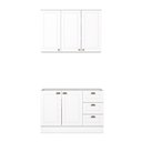 Ver imagem 1 de Cozinha Compacta 2 Peças Americana 5 Portas 3 Gavetas 100% MDF Branco