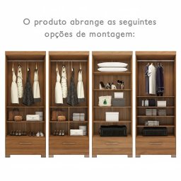 Módulo Closet 1 Gaveta Smart Versatile Espresso Móveis Bege/Cinamomo/Chumbo - 4 Módulo Closet 1 Gaveta Smart Versatile Espresso Móveis Bege/Cinamomo/Chumbo - 4