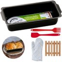 Ver imagem 1 de Forma de Pão Retangular Grande Antiaderente 2L + Luva Térmica + Pincel + Espátula + Descanso Panela 