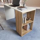 Ver imagem 4 de Mesa Escrivaninha com Nicho Aberto 120cm Arenas e Mel Branco