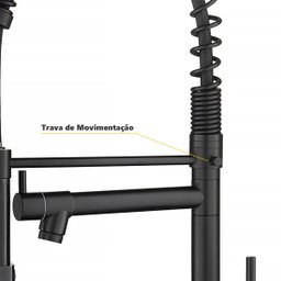 Torneiras de Cozinha Monocomando 50cm com Trava de Acionamento Gourmet Tutto Home Preto Fosco - 6