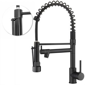 Torneiras de Cozinha Monocomando 50cm com Trava de Acionamento Gourmet Tutto Home Preto Fosco