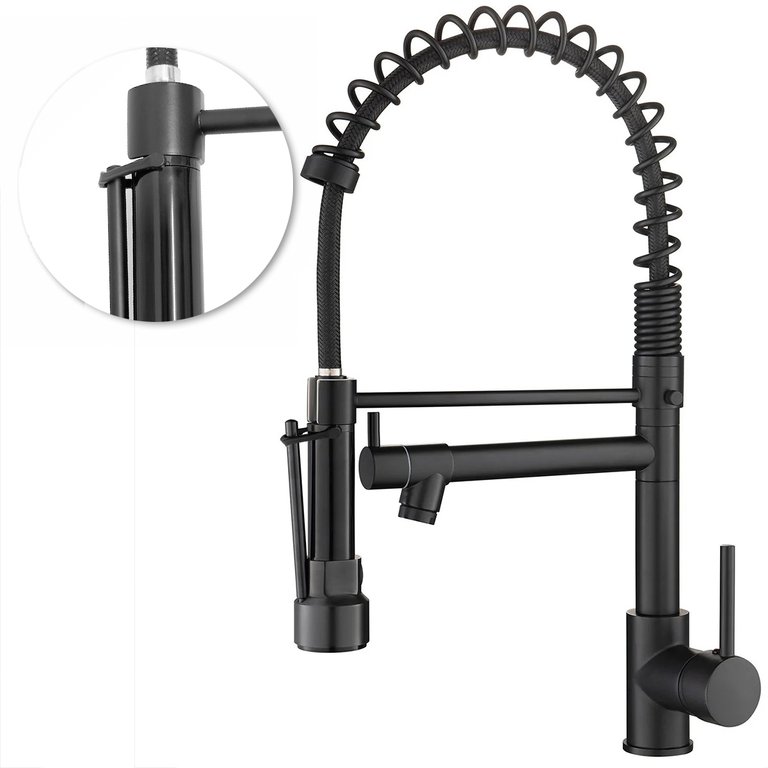 Torneiras de Cozinha Monocomando 50cm com Trava de Acionamento Gourmet Tutto Home Preto Fosco