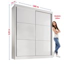Ver imagem 5 de Guarda-roupa Mdf 2 Portas de Correr 3 Gavetas Milos