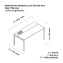 Ver imagem 3 de Escrivaninha Mesa Escritório Plataforma para 1 Pessoa com Caixa de Tomada Psc 140cm Industrial Walnut e Cinza Marrom