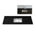 Ver imagem 2 de Pia de Cozinha Granito Preto Negresco 100cm Cuba Inox Rasa: Preto Negresco