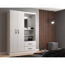 Ver imagem 2 de Guarda Roupa Capelinha Solteiro com Espelho 2 Portas Branco - Evidência