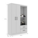 Ver imagem 4 de Guarda Roupa Capelinha Solteiro com Espelho 2 Portas Branco - Evidência