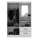 Ver imagem 3 de Guarda Roupa Capelinha Solteiro com Espelho 2 Portas Branco - Evidência
