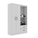 Ver imagem 1 de Guarda Roupa Capelinha Solteiro com Espelho 2 Portas Branco - Evidência