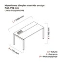 Ver imagem 3 de Estação de Trabalho Mesa Plataforma Escritório para 1 Pessoa com Caixa de Tomada Psc Marrom/Branco/Cinza