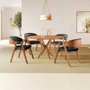 Ver imagem 1 de Conjunto de Mesa Redonda 120 cm com 4 Cadeiras Gaia Marrom/Preto