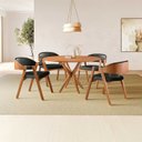 Ver imagem 1 de Conjunto de Mesa Redonda 120 cm com 4 Cadeiras Gaia Marrom/Preto