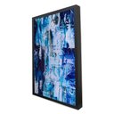 Ver imagem 3 de Quadro Decorativo Abstrato Mesclado Azul em Moldura Caixa Tacolado Moldura Trad 1cm Madeira Escura C