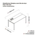 Ver imagem 3 de Escrivaninha Mesa Escritório Plataforma para 1 Pessoa com Caixa de Tomada Psc 140cm Industrial Grafito Cinza