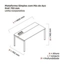 Ver imagem 3 de Escrivaninha Mesa Escritório Plataforma para 1 Pessoa com Caixa de Tomada Psc 140cm Industrial Noce Naturalle e Grafito Marrom/Marromle