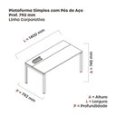 Ver imagem 3 de Escrivaninha Mesa Escritório Plataforma para 1 Pessoa com Caixa de Tomada Psc 140cm Industrial Walnut e Grafito Marrom