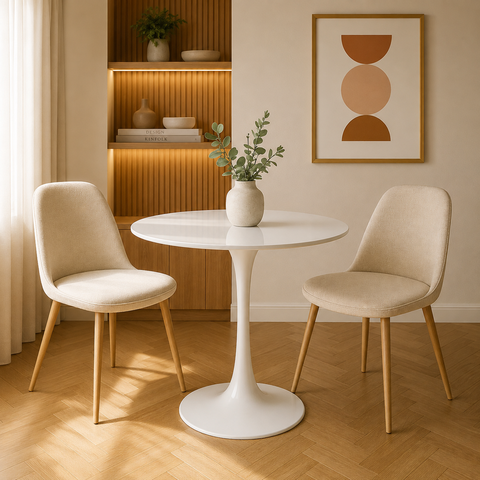 Mesa de Jantar Saarinen Redonda 60cm - Laca Branca