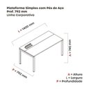 Ver imagem 3 de Escrivaninha Mesa Escritório Plataforma para 1 Pessoa com Caixa de Tomada Psc 140cm Industrial Branco