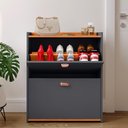 Ver imagem 6 de Sapateira Vertical 12 Pares Calçados Multiuso 2 Portas Basculantes Hall de Entrada Quarto Closet - C