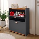 Ver imagem 2 de Sapateira Vertical 12 Pares Calçados Multiuso 2 Portas Basculantes Hall de Entrada Quarto Closet - C