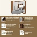 Ver imagem 6 de Quarto Completo 6 Portas 6 Gavetas 4 Peças Viena Espresso Móveis Marrom/Nogal/Branco