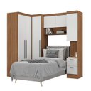 Ver imagem 4 de Quarto Completo 6 Portas 6 Gavetas 4 Peças Viena Espresso Móveis Marrom/Nogal/Branco