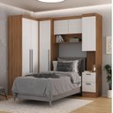 Ver imagem 1 de Quarto Completo 6 Portas 6 Gavetas 4 Peças Viena Espresso Móveis Marrom/Nogal/Branco