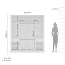 Ver imagem 2 de Guarda Roupa 180,1cm com 2 Portas de Correr e 2 Gavetas 240835 Valência Politorno Móveis
