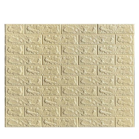 Kit 6 Un/ Espuma 3d - Tijolo Rústico - Amarelo Claro