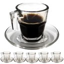 Ver imagem 1 de Jogo de Xícaras com Pires Square Café Expresso Vidro 80ml