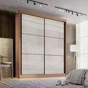 Ver imagem 4 de Guarda-Roupa MDF 2 Portas de Correr 3 Gavetas Milos Marrom/Cinamomo/Off White