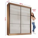 Ver imagem 7 de Guarda-Roupa MDF 2 Portas de Correr 3 Gavetas Milos Marrom/Cinamomo/Off White